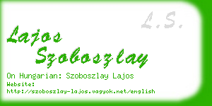 lajos szoboszlay business card